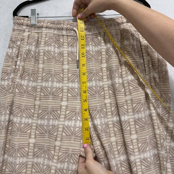 Patagonia Pants Womens Large Tan Fleece Patterned Drawstring Jogger Pockets FA23 - Picture 6 of 13